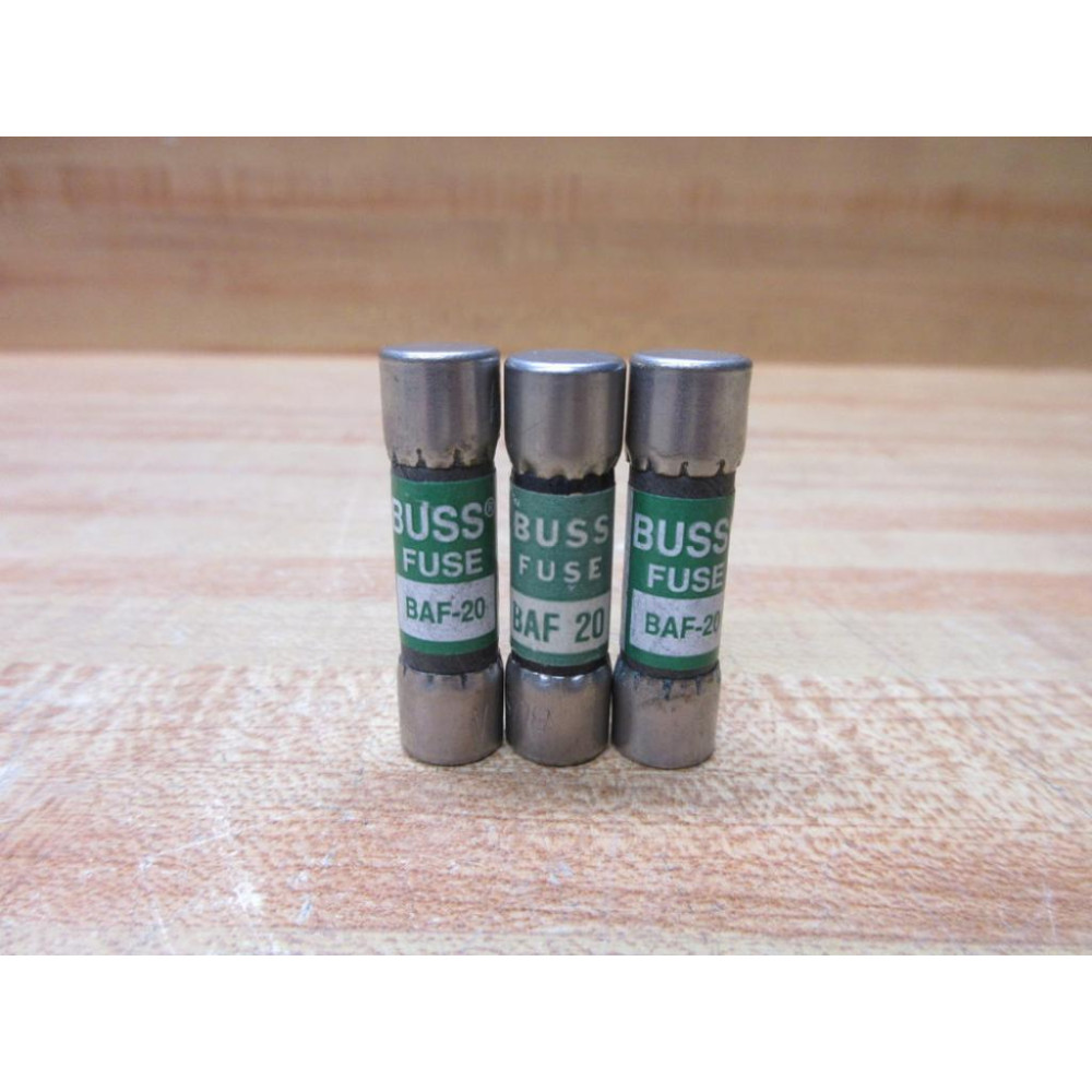 Buss BAF-20 Bussmann Fuse Cross Ref 1CR74 (Pack of 3) - New No Box
