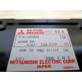 Mitsubishi 41-14372KSD Circuit Breaker 4114372KSD - Used