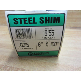 Precision Brand 16155 Steel Shim .0015  6" X 100"