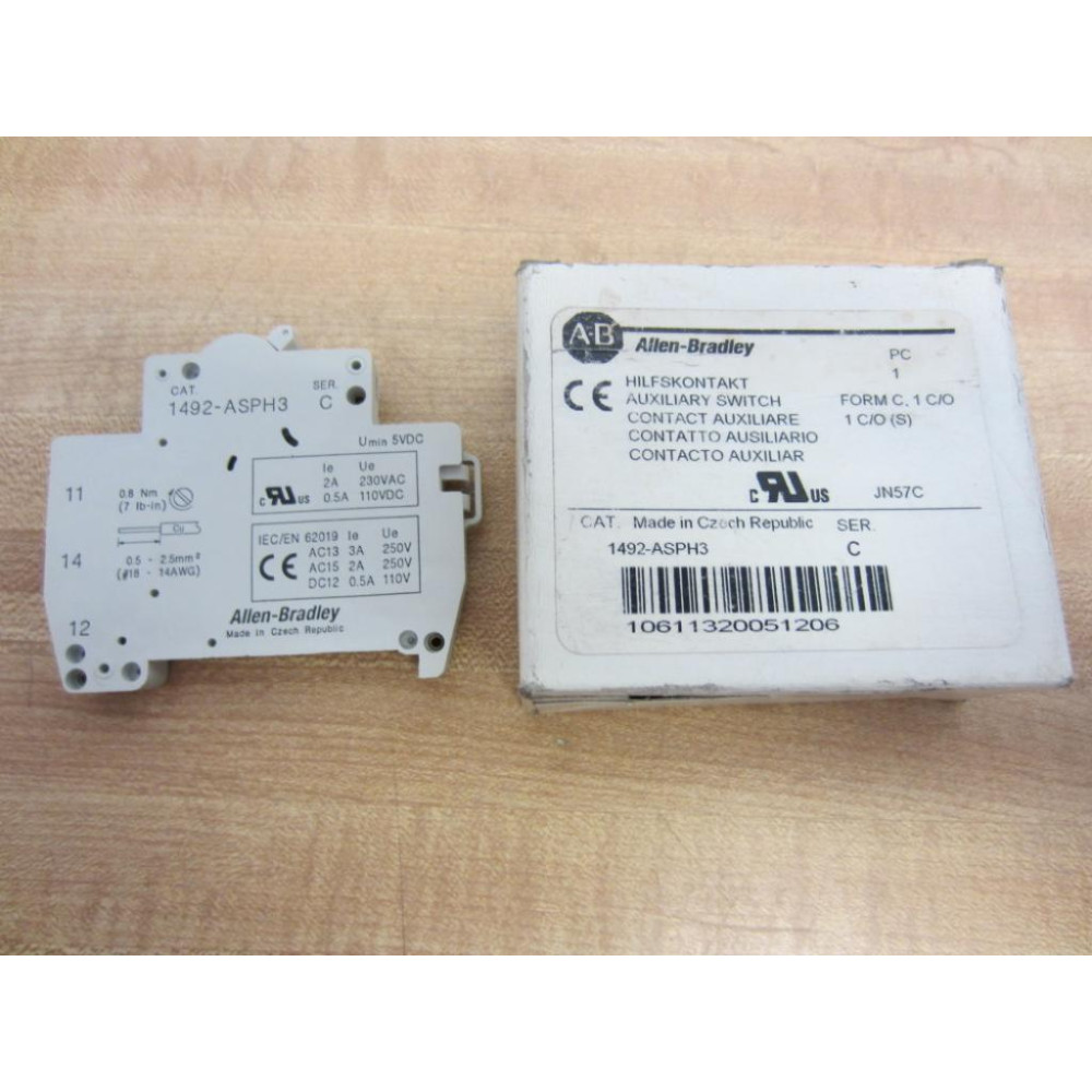 Allen Bradley 1492-ASPH3 Auxiliary Contact 1492ASPH3