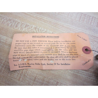 Conbraco 13-101-08 Pop Safety Valve 34" 1310108