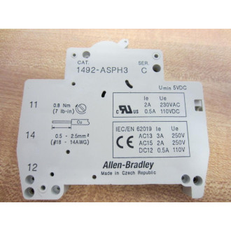 Allen Bradley 1492-ASPH3 Auxiliary Contact 1492ASPH3