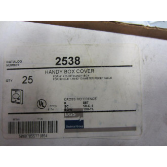 EGS Appleton 2538 Handy Box Cover For 1-1932 Receptacle (Pack of 25)