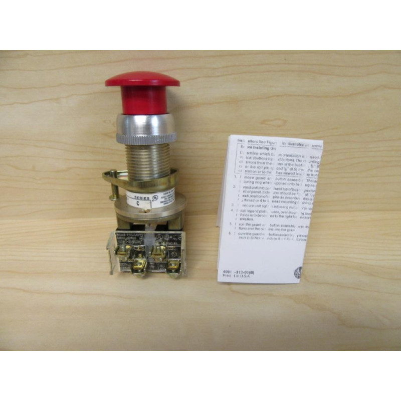 Allen Bradley 800H-DP6 Button 800HDP6 Red W800T-XA Contact - New No Box