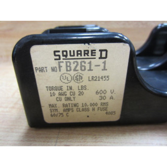 Square D FB261-1 FB2611 Fuse Block Chipped Side - Used