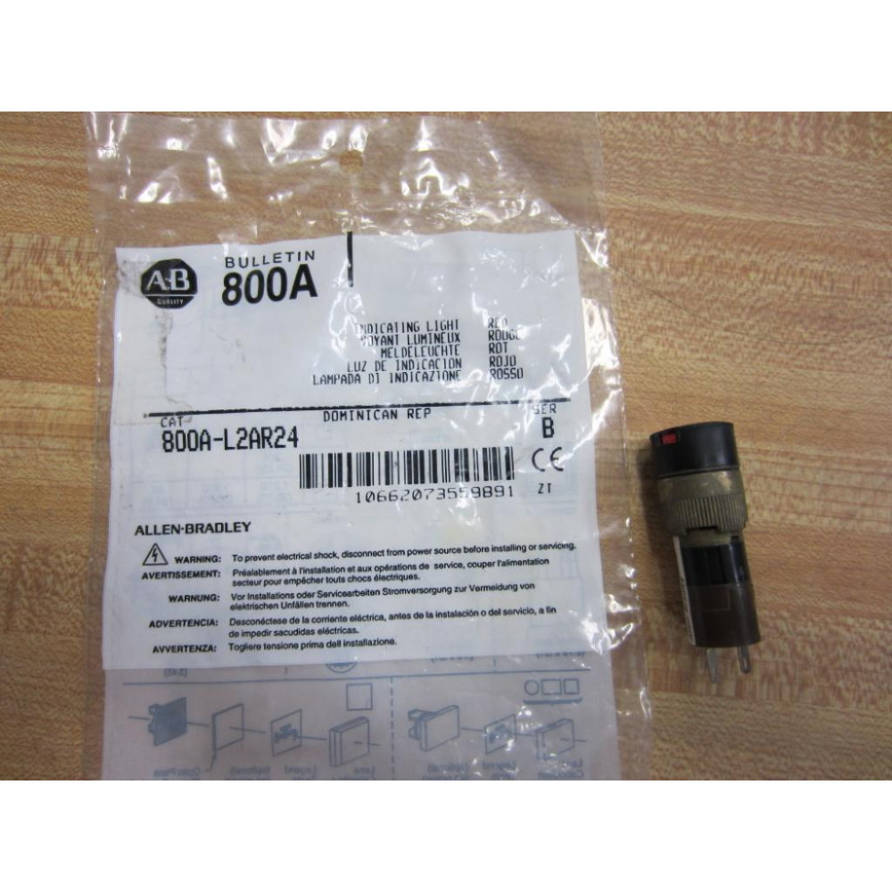 Allen Bradley 800A-L2AR24 800AL2AR24 Indicating Light Series B