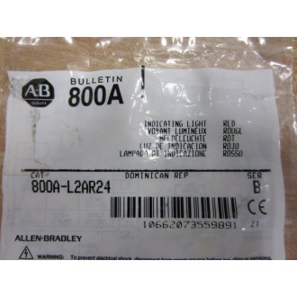 Allen Bradley 800A-L2AR24 800AL2AR24 Indicating Light Series B