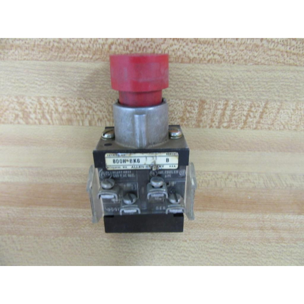 Allen Bradley 800H-BK6 Momentary Push Button 800HBK6 W800T-XA - Used