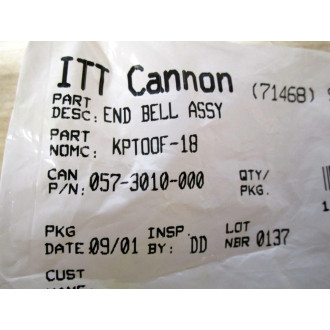 ITT Cannon Electric KPT00F-18 Bell End Connector Assembly