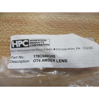 Westinghouse 0T4 Amber Lens OT4 178C546G05