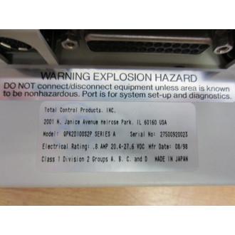 Total Control Products QPK2D100S2P Quickpanel Jr. Screen Series A - Parts Only