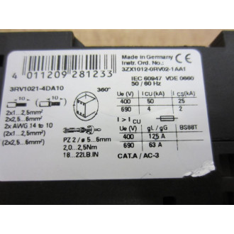 Siemens 3RV1021-4AA10 Starter 3RV10214AA10 - Used