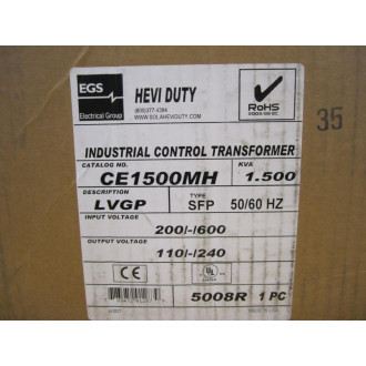 EGS Electrical CE1500MH Transformer HEVI DUTY SOLA