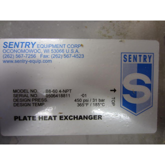 Sentry B8-60 4-NPT Brazed Plate Heat Exchanger - New No Box