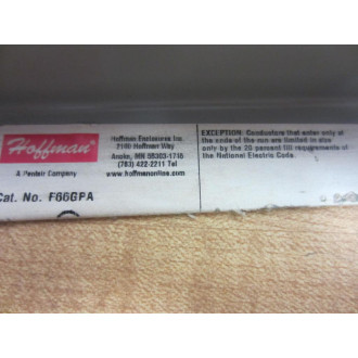 Hoffman F66GPA Panel Adapter 52420 - New No Box