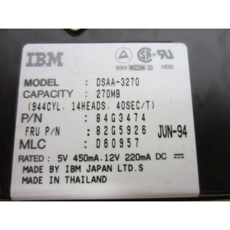 IBM 84G3474 270MB Ide Hard Drive DSAA-3270 - Used