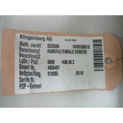 Klingelnberg AG 353358A Bellows 4656401 - New No Box