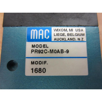 Mac Valves PR92C-M0AB-9 PR92CM0AB9 Valve - New No Box