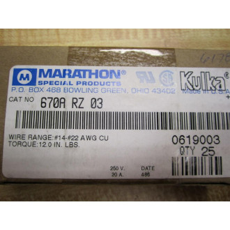 Marathon 670A RZ 03 Terminal Block 0619003 (Pack of 25)