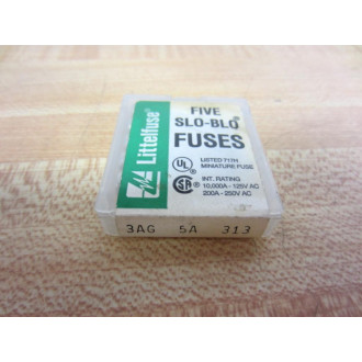 Littelfuse 3AG 5A 313 Five Slo-Blo Fuses 3AG5A313