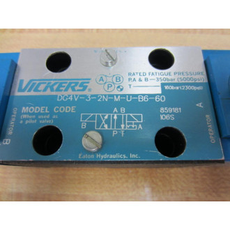 Vickers DG4V-3-2N-M-U-B6-60 DG4V32NMUB660 Solenoid Valve - Used