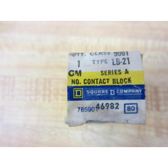 Square D 9001 LB-21 Contact Block 9001LB21 Series A