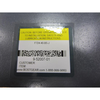 Boston Gear F724-40-B5-J F72440B5J Speed Reducer Ratio 40:1