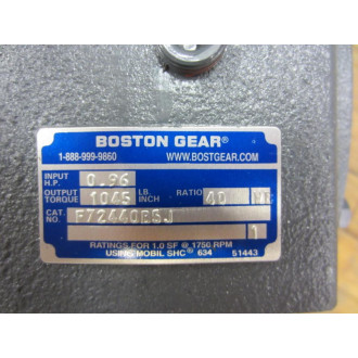 Boston Gear F724-40-B5-J F72440B5J Speed Reducer Ratio 40:1