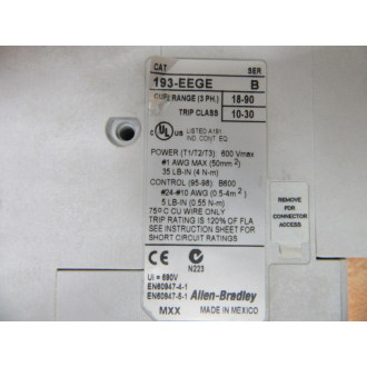 Allen Bradley 193-EEGE Overload Relay E1 Plus 193EEGE Cracked Bottom - Used