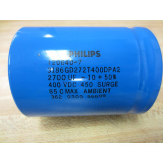 Philips 120640-7 Capacitor 3186GD272T400DPA2 2700UF 400VDC - Used