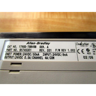 Allen Bradley 1790D-T8BV8B Compact Block 95745301 Series A Rev. C01 - Used