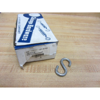 Chicago Hardware S-4 Zinc Plated S-Hooks S4 (Pack of 44)