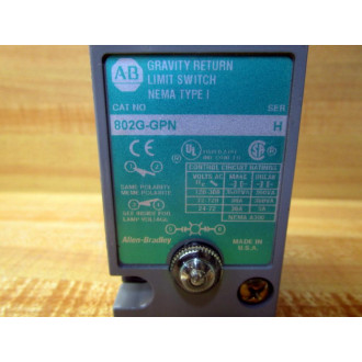 Allen Bradley 802G-GPN Limit Switch 8002GGPN Series H - New No Box