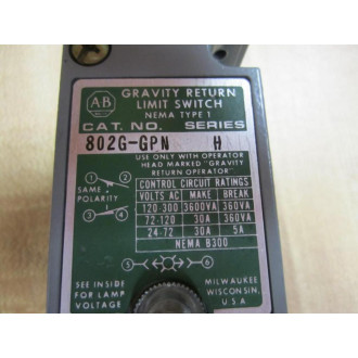 Allen Bradley 802G-GPN Limit Switch 8002GGPN Series H - Used
