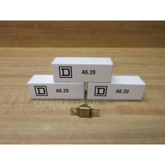 Square D A6.20 Overload Relay Heater Element A620 WOut Screws (Pack of 3)