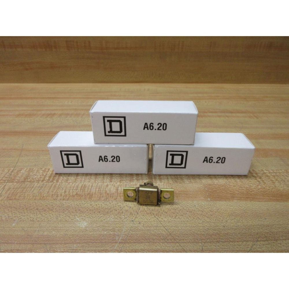 Square D A6.20 Overload Relay Heater Element A620 WOut Screws (Pack of 3)
