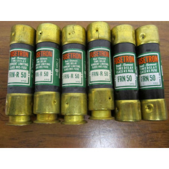 Fusetron FRN-R-50 Bussmann Fuse Cross Ref 4A453 (Pack of 6) - New No Box