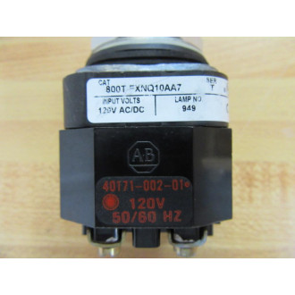 Allen Bradley 800T-FXNQ10 A7 Push Pull Switch Amber Mushroom Cap