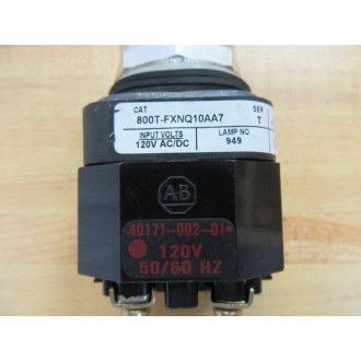Allen Bradley 800T-FXNQ10AA7 Push Pull Switch W 40171-002-01, 800T-XA7