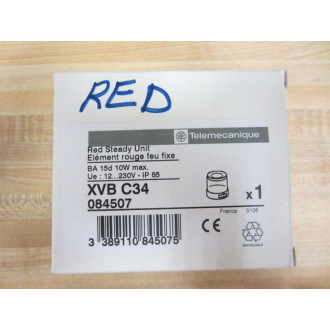 Telemecanique XVB-C34 Schneider Red Steady Unit 084507 WO Bulb