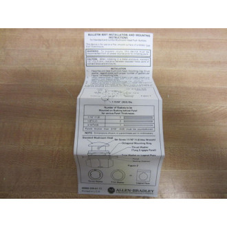 Allen Bradley 800T-D6A4 Push Button 800TD6A4