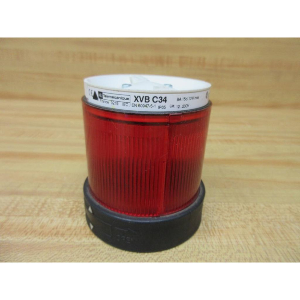 Telemecanique XVB-C34 Schneider Red Steady Unit 084507 WO Cap - Used