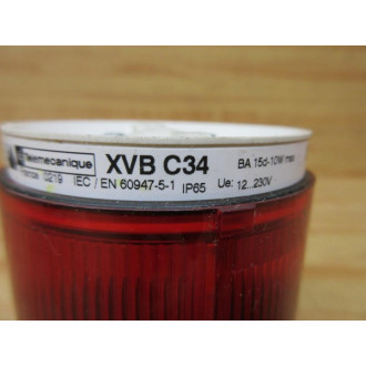 Telemecanique XVB-C34 Schneider Red Steady Unit 084507 WO Cap - Used
