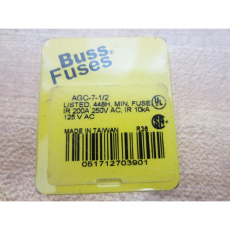 Buss AGC-7-12 Bussmann Fuse Cross Ref 6F018 Flat (Pack of 10)