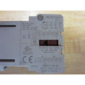 General Electric MC1C310AT MBOCD Mini 3 Pole Contactor Mod 1 - Used