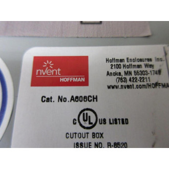 Hoffman A606CH Enclosure A606CH w Cable Gland - Used