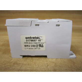 Entrelec 0179657 15 Power Distribution Block BRU250 Cracked Mount - Used