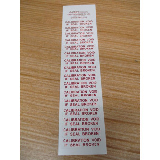 Q-Cee's M5031A TE Connectivity TamperproofCalibration Labels (Pack of 160)