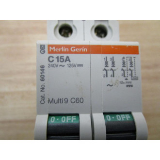 Merlin Gerin 60146 Square D Breaker 15A MG60146 Schneider - Used