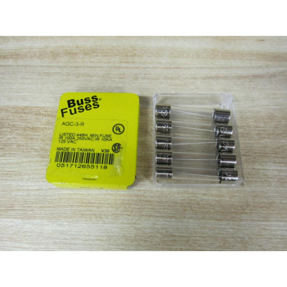 Bussmann AGC-3-R Buss Fuse AGC3R (Pack of 5)